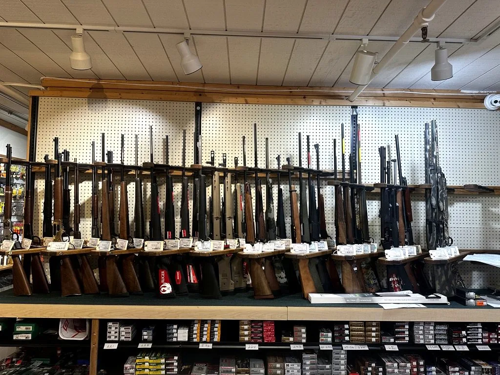 Rifle rack at the Pagosa Springs gun store